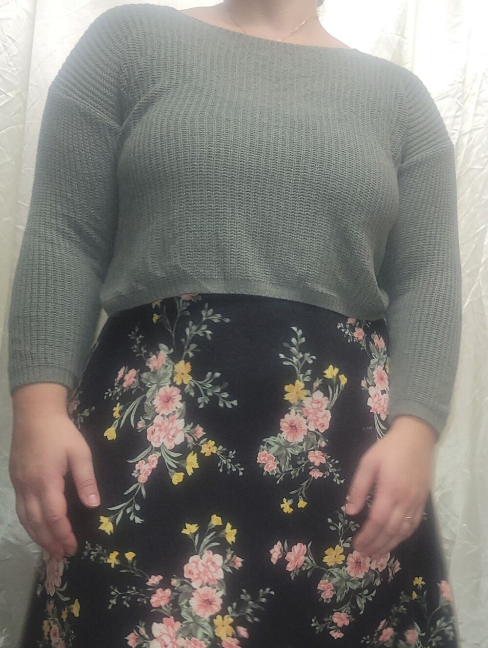 Sage Green Cropped Sweater